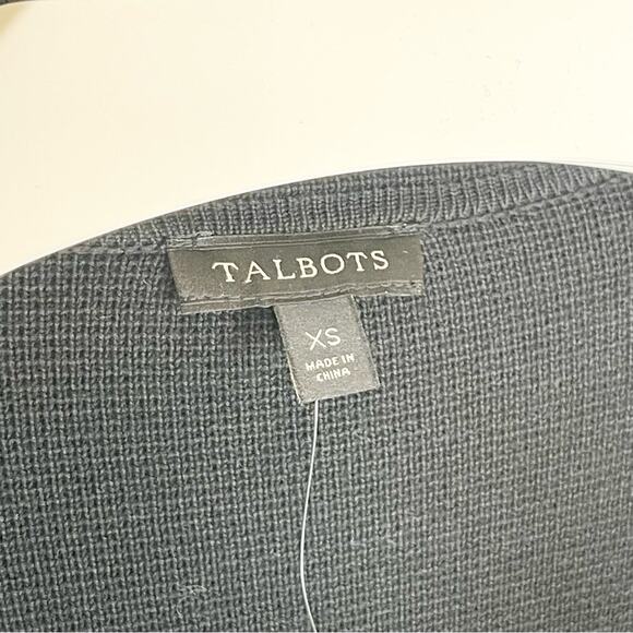 Talbots Knit Long Cardigan Sweater Jacket woman’s size XS Black - Picture 5 of 7